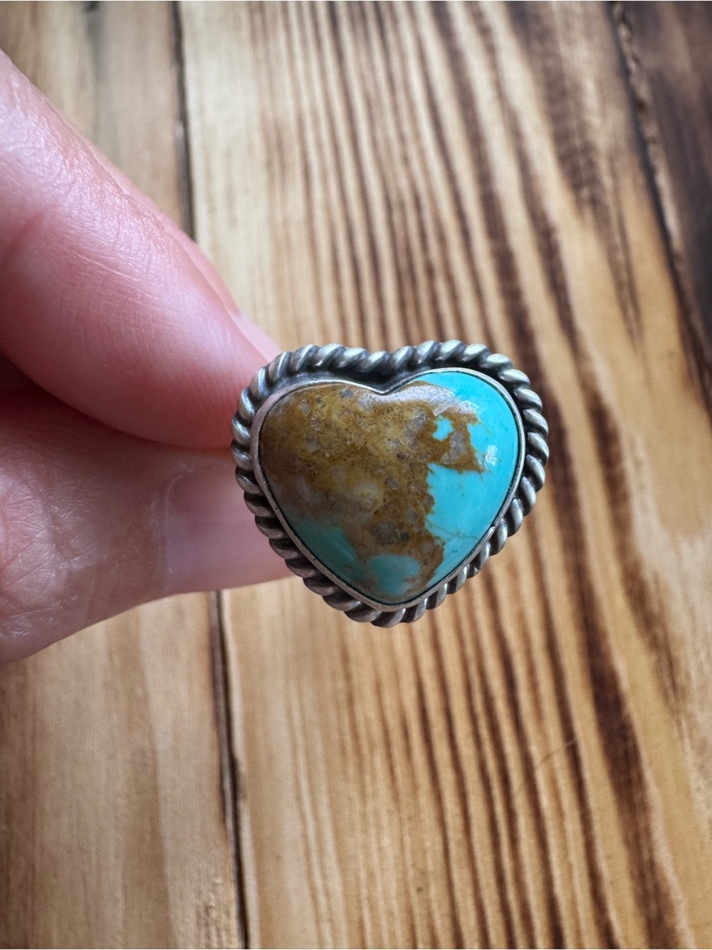 Johnny Dixon Heart Kingman Turquoise Ring